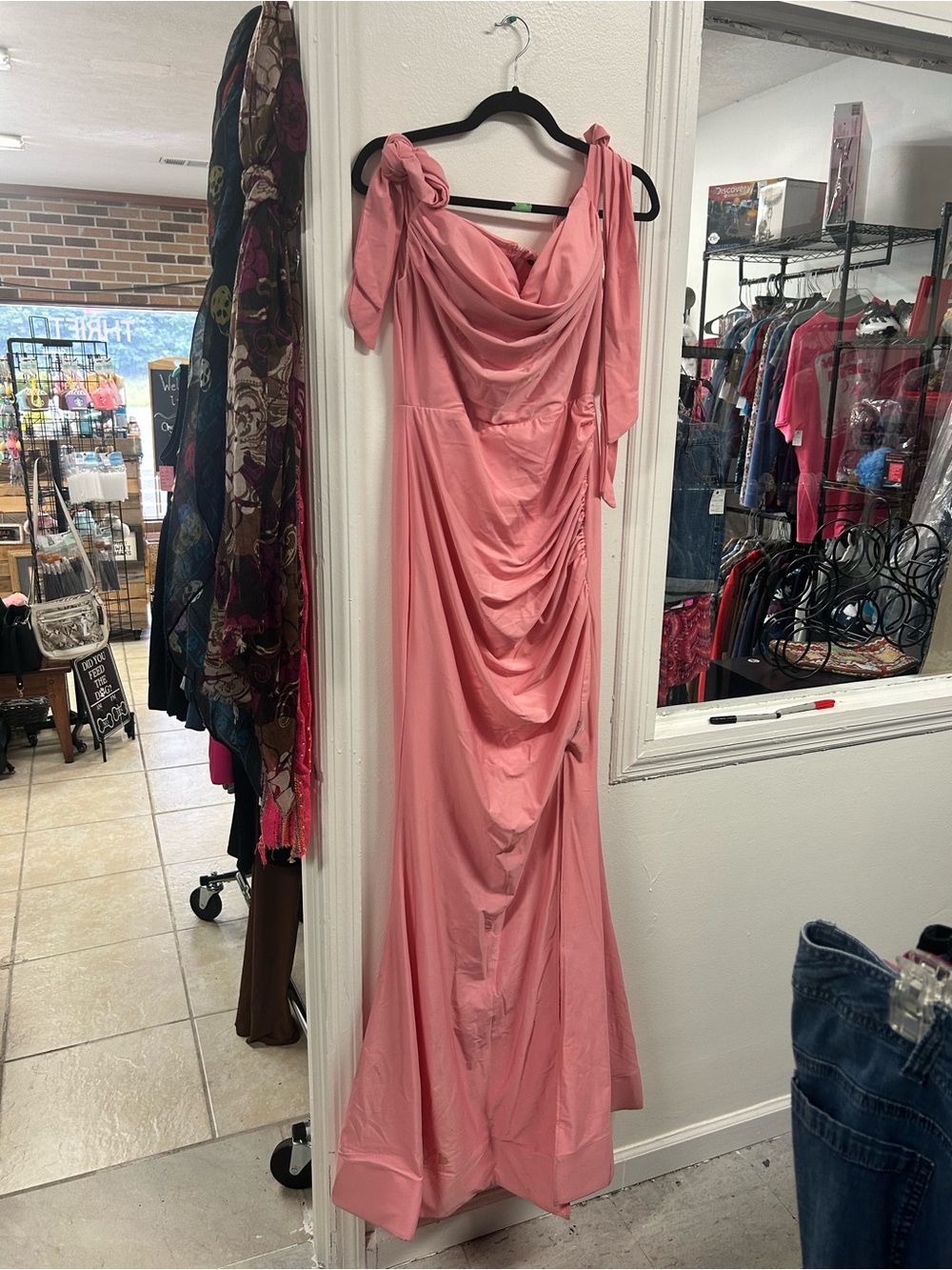 Fashion Nova Pink Draped Maxi Dress size Large
